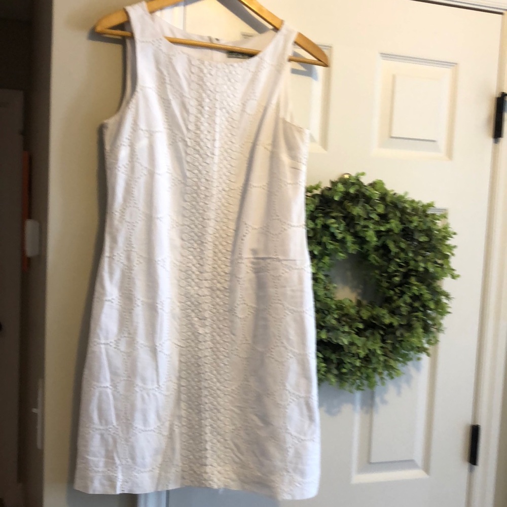 Boutique white eyelet sheath dress~W Sz 4